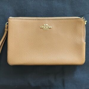 Coach Light Brown Wristlet Wallet
